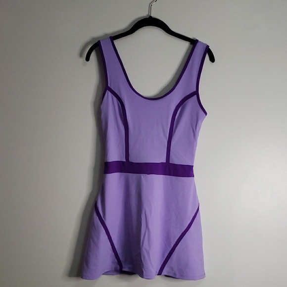 Fashion Nova Let's Go Romper Purple Combo Athletic Dress Medium NWT - Picture 2 of 13